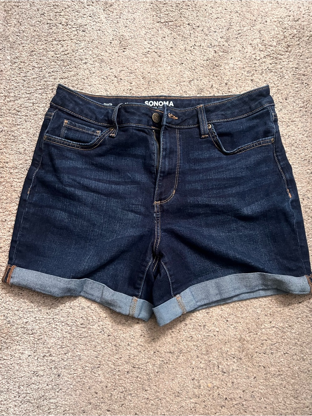 SONOMA Dark Blue Denim Roll-Cuff Women’s Shorts
